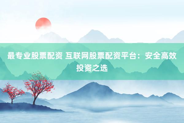 最专业股票配资 互联网股票配资平台：安全高效投资之选