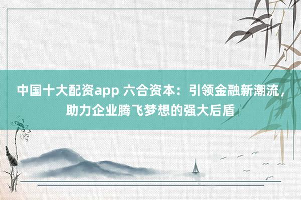 中国十大配资app 六合资本：引领金融新潮流，助力企业腾飞梦想的强大后盾