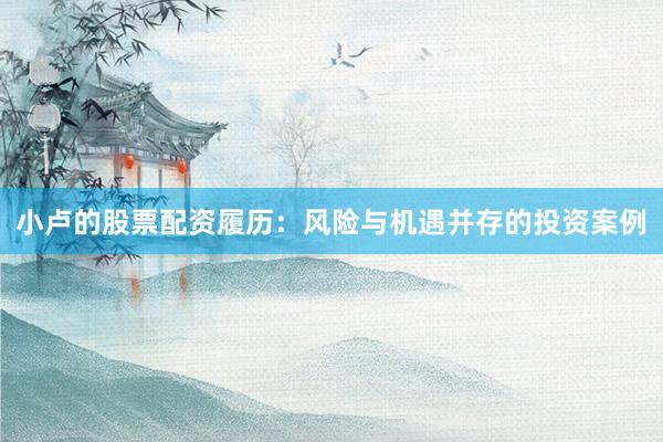 小卢的股票配资履历：风险与机遇并存的投资案例