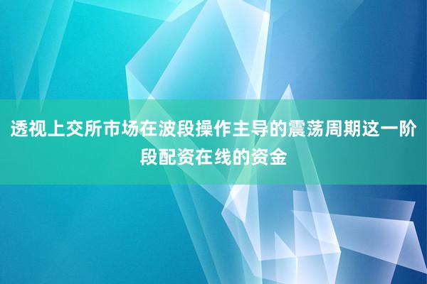 透视上交所市场在波段操作主导的震荡周期这一阶段配资在线的资金