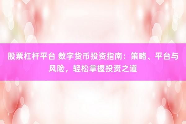 股票杠杆平台 数字货币投资指南：策略、平台与风险，轻松掌握投资之道