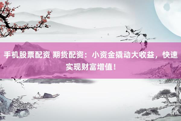 手机股票配资 期货配资：小资金撬动大收益，快速实现财富增值！